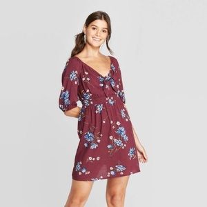 Xhilaration Sweetheart Neck Tie Front Dress